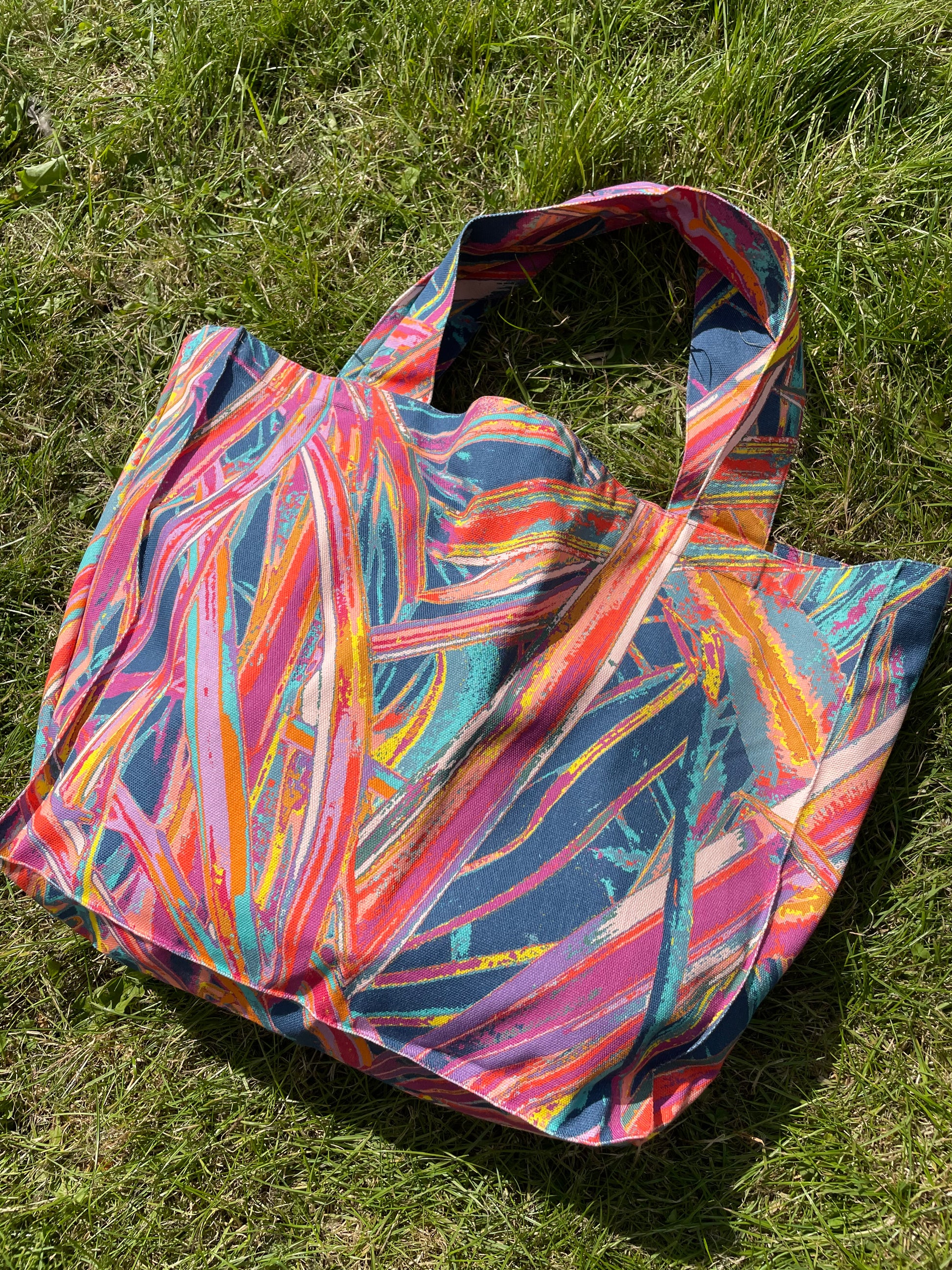 LANYA TROPICANA FROOTI JUNGLE PRINTED ORGANIC CANVAS TOTE BAG
