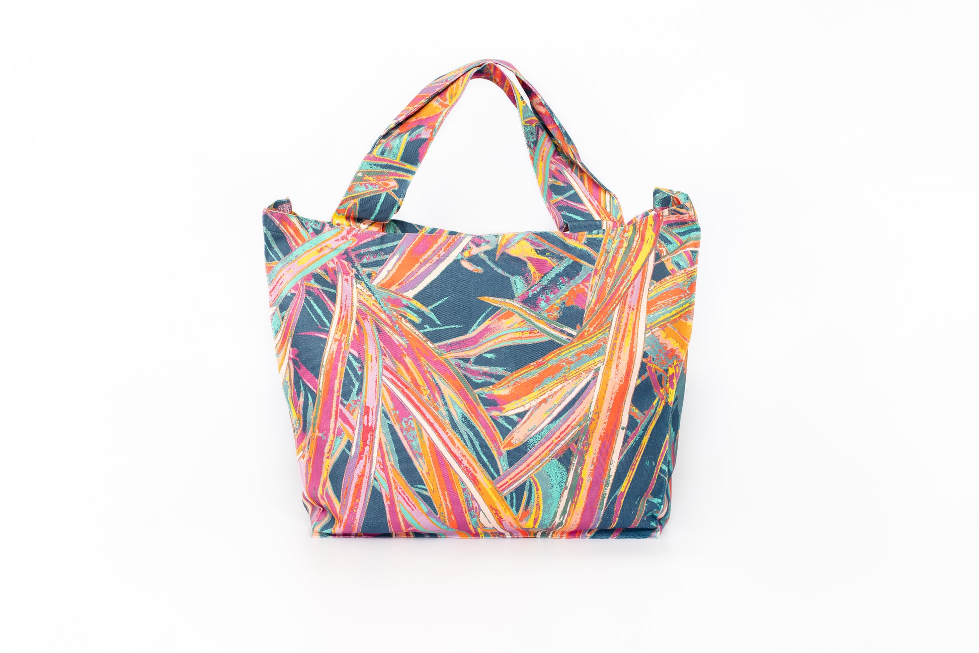 LANYA TROPICANA FROOTI JUNGLE PRINT DESIGN ORGANIC COTTON CANVAS COLOURFUL MAXIMAL SUSTAINABLE TOTE BAG BACK