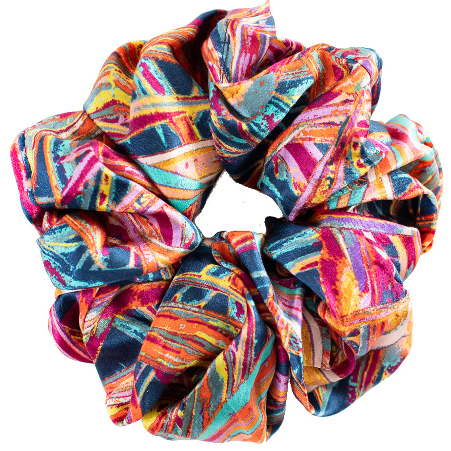 LANYA TROPICANA FROOTI JUNGLE PRINT ORGANIC SILK SCRUNCHIE