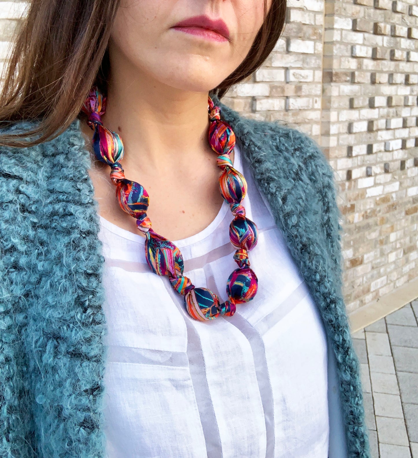 LANYA_TROPICANA_FROOTI_JUNGLE_PRINT_SILK BEADED_NECKLACE_WORN_SHORT