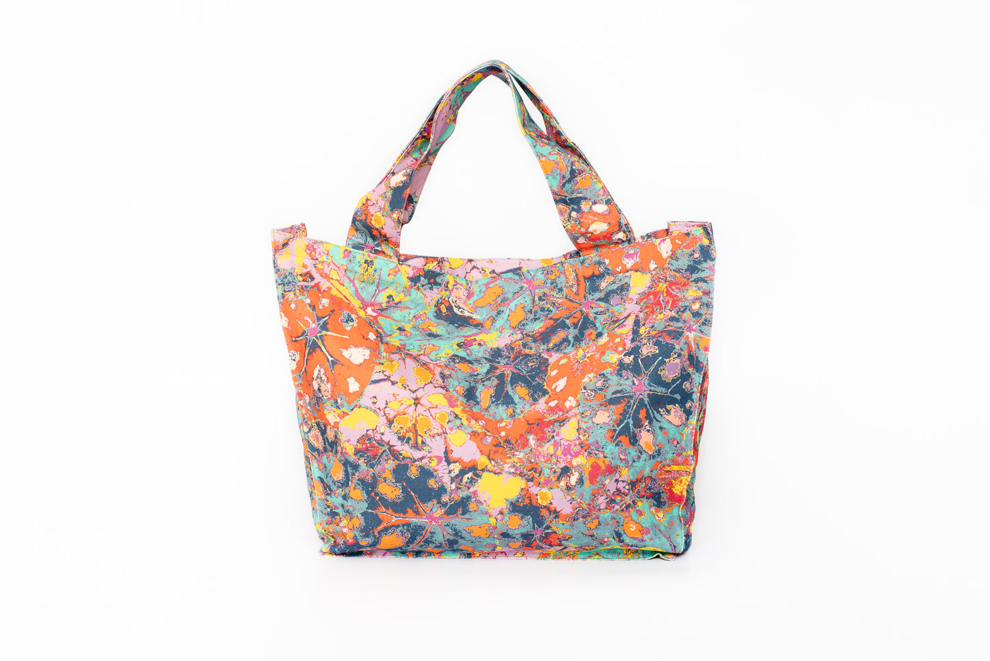 LANYA TROPICANA FROOTI REEF PRINTED DESIGN ORGANIC COTTON CANVAS COLOURFUL MAXIMAL SUSTAINABLE TOTE BAG BACK