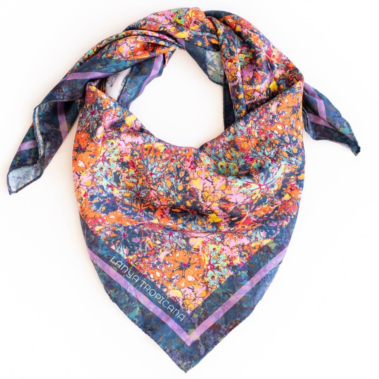 LANYA_TROPICANA_FROOTI_REEF_PRINT_ORGANIC_SILK_HANDROLL_HEMMED_SCARF_WHITE_BG