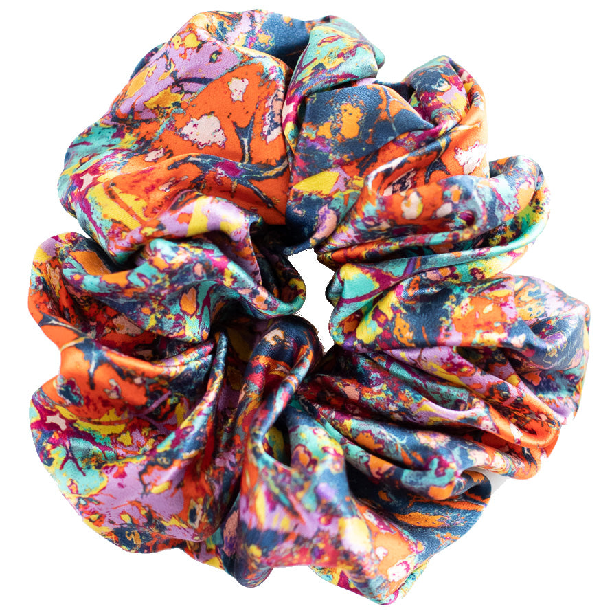 LANYA TROPICANA FROOTI REEF PRINT ORGANIC SILK SCRUNCHIE