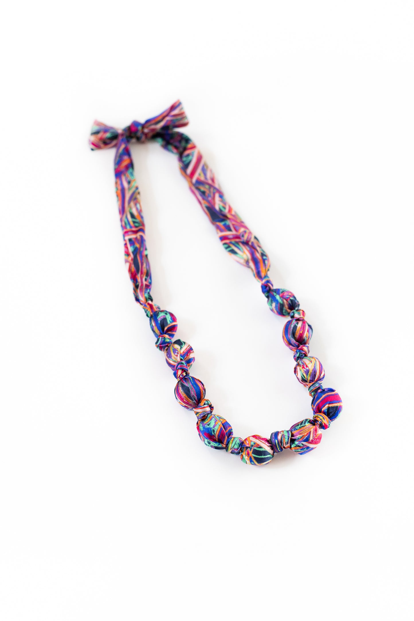 LANYA TROPICANA ZEST JUNGLE PRINT SILK BEAD NECKLACE