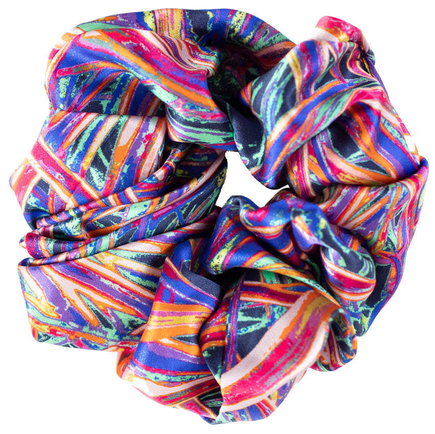 LANYA TROPICANA ZEST JUNGLE PRINT ORGANIC SILK SCRUNCHIE