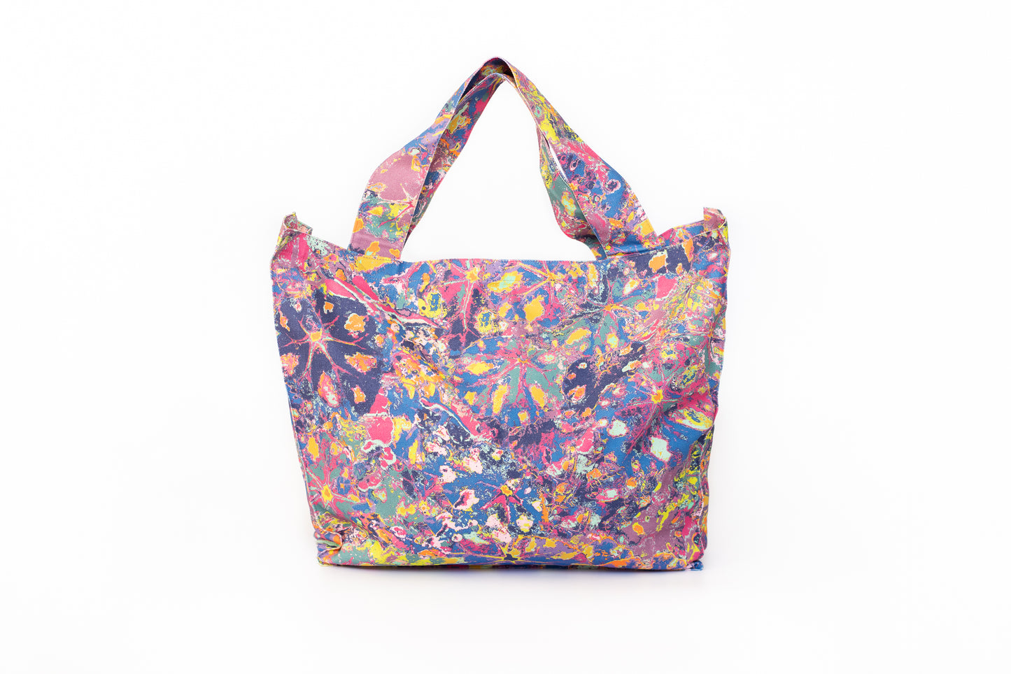 LANYA TROPICANA ZEST REEF PRINTED ORGANIC COTTON CANVAS COLOURFUL MAXIMAL SUSTAINABLE TOTE BAG BACK