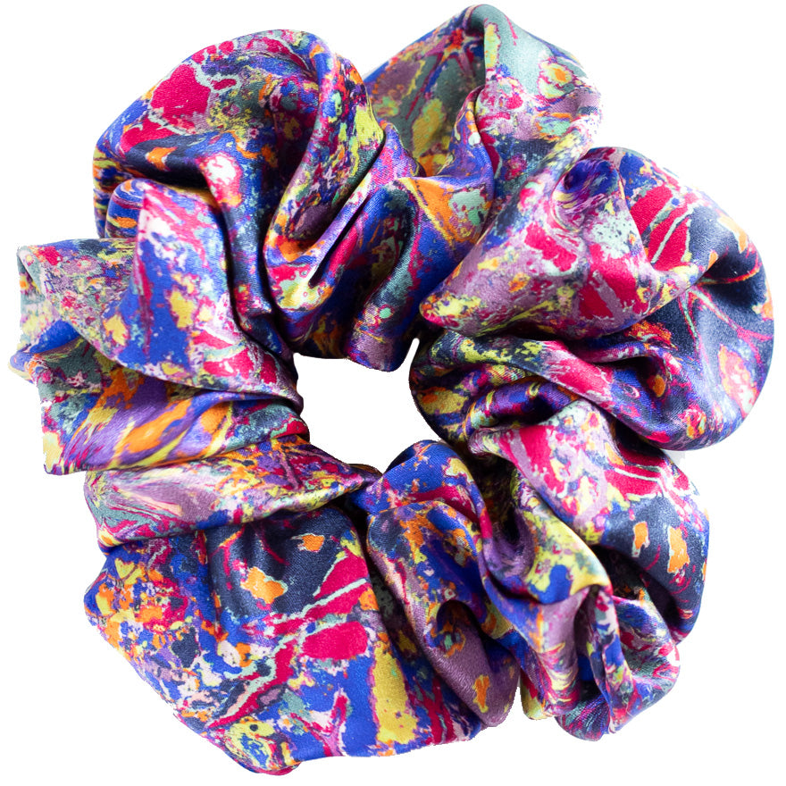 LANYA TROPICANA ZEST REEF PRINT ORGANIC SILK SCRUNCHIE