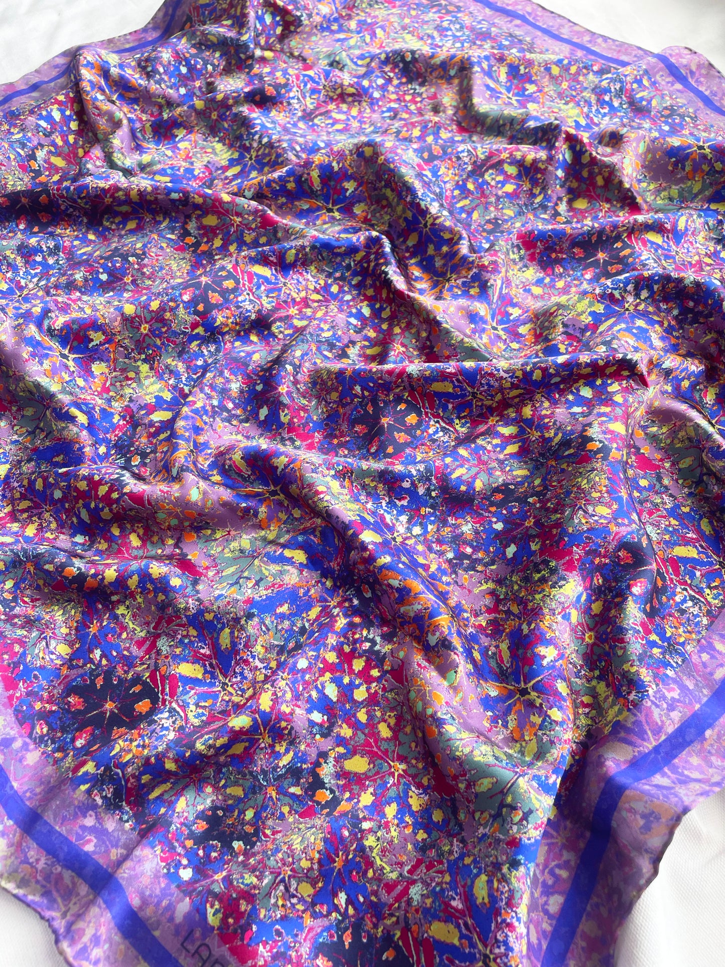 LANYA TROPICANA ZEST REEF PRINT REPEAT PATTERN ORGANIC SILK SCARF