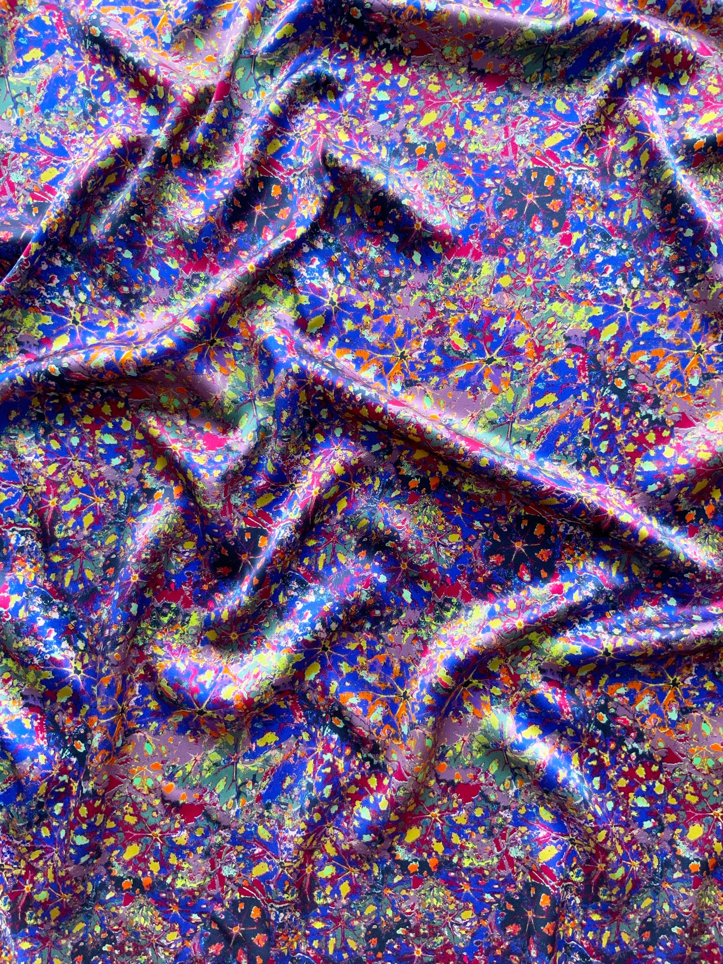LANYA TROPICANA ZEST REEF PRINT REPEAT PATTERN ORGANIC SILK SCARF FABRIC DETAIL