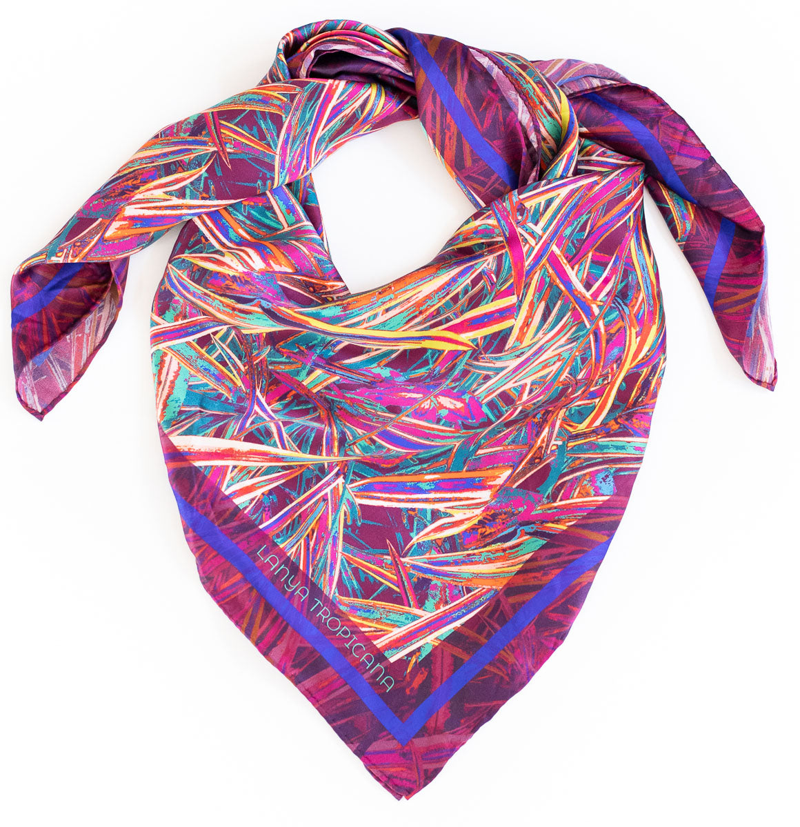 LANYA TROPICANA ZEST REEF ORGANIC SILK PRINTED SCARF COLOURFUL MAXIMAL SUSTAINABLE