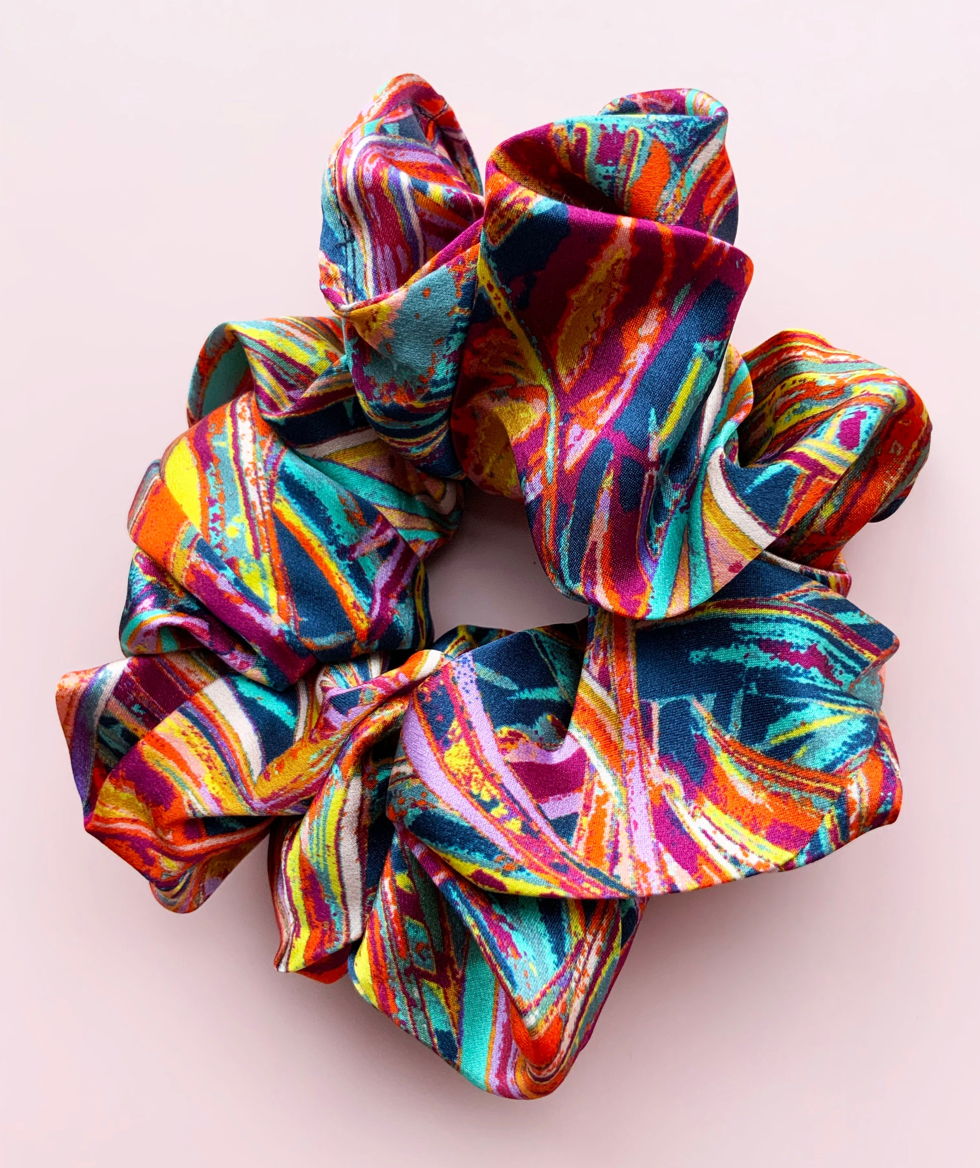 LANYA_TROPICANA_FROOTI_JUNGLE_ORGANIC SILK SCRUNCHIE 