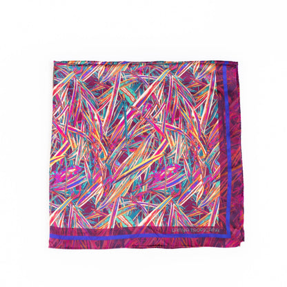 LANYA TROPICANA SUNDOWN JUNGLE PRINT ORGANIC SILK SCARF SQUARE FOLD