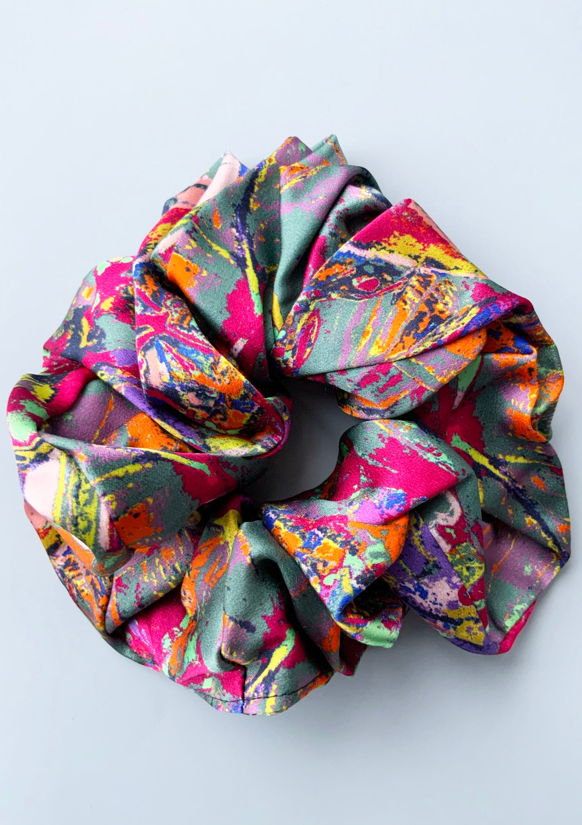 LANYA TROPICANA ZEST ORCHADIA SILK SCRUNCHIE UPCLOSE